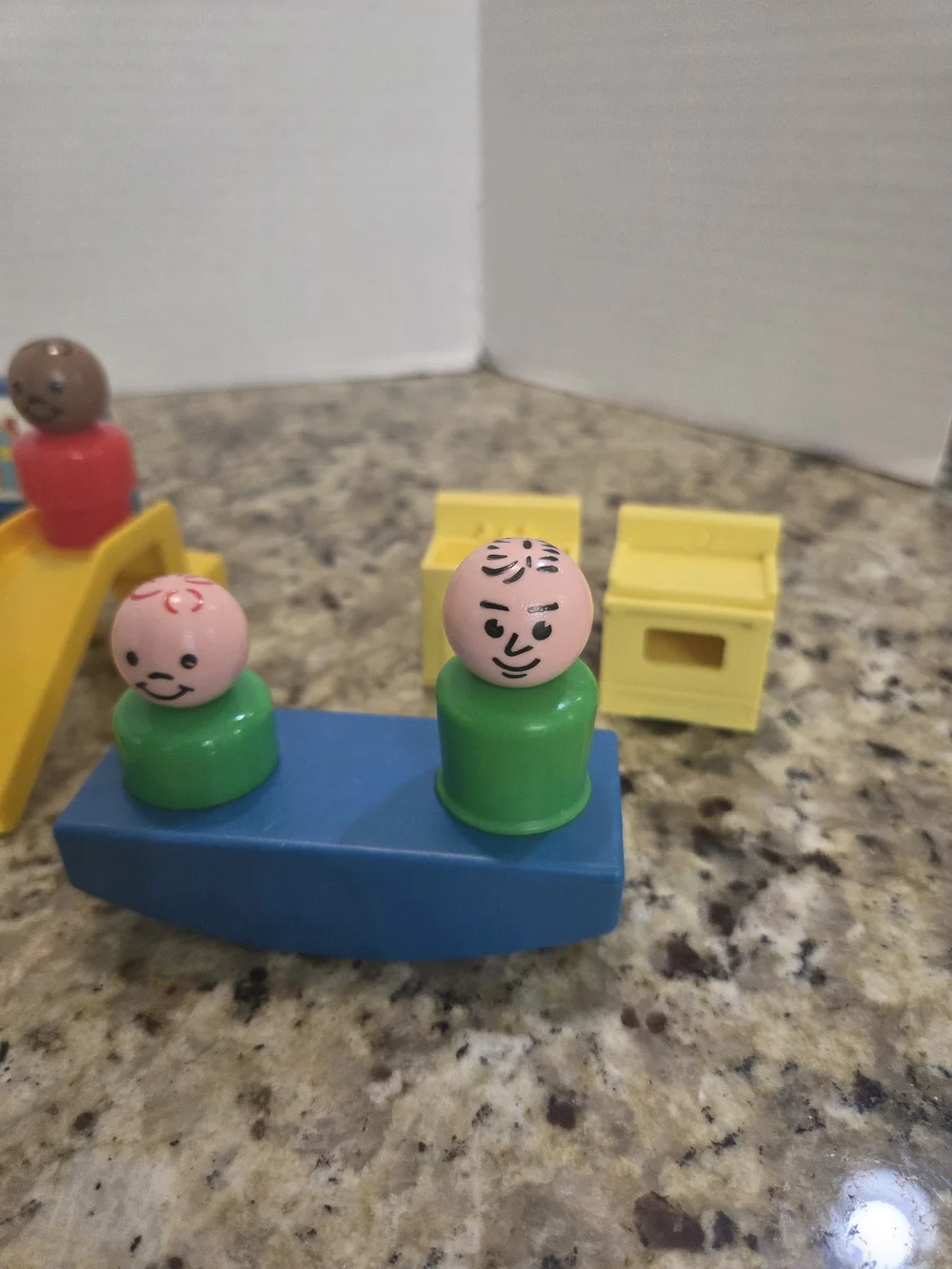 Vintage Fisher Price Little People 929 Play Family School Playground Slide Kids